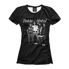 Женская футболка 3D с принтом Tokio Hotel , Выбор из трех типов ткани | <ul> <li>Обычная ткань — интерлок, спортивный трикотаж. Плотность 140 г/м.кв. Состав: 100% полиэстер</li> <li>Премиум ткань — джерси, мягкий трикотаж. Плотность 180 г/м.кв. Состав: 97% полиэстер, 3% эластан</li> <li>Люкс ткань — кулирка, наиболее плотная и долговечня ткань. Плотность 210 г/м.кв. Состав: 97% полиэстер, 3% эластан</li> </ul> | 