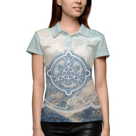 Женская рубашка поло 3D с принтом Руна Любви в Курске,  |  | Тематика изображения на принте: 