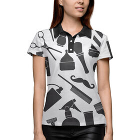 Женская рубашка поло 3D с принтом Барбер в Белгороде,  |  | 