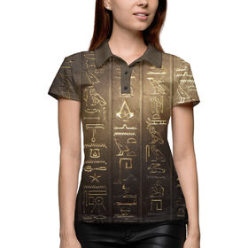 Женская рубашка поло 3D с принтом Assassin`s Creed Origins в Тюмени,  |  | Тематика изображения на принте: 