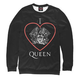 Женский свитшот 3D с принтом Я люблю Queen ,  |  | 