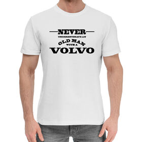 Мужская хлопковая футболка с принтом Volvo в Санкт-Петербурге,  |  | 