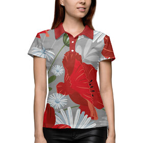 Женская рубашка поло 3D с принтом Мак в Новосибирске,  |  | 