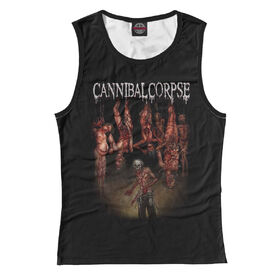 Женская майка 3D с принтом Cannibal Corpse в Санкт-Петербурге, Джерси, плотность ткани 175 гр/кв.м.; Состав: 100% полиэстер | Джерси 180 гр./кв.м - один из самых востребованных видов трикотажной ткани. Известность материалу принесла именитая француженка Коко Шанель и в 1916 году представила парижскому модному обществу свою новую коллекцию. Изделия из данной ткани плотнее, более мягкие, легкие, практически не чувствуются на теле. Вещи из нее можно смело брать с собой в поездки, в которых вы не планируете тратить время на глажку одежды. Цвет не померкнет спустя множество стирок. | 