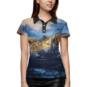 Женская рубашка поло 3D с принтом Гималаи в Курске,  |  | 