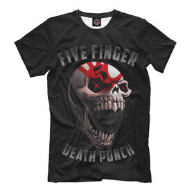 Мужская футболка 3D с принтом Five Finger Death Punch в Новосибирске, Выбор из 3-х типов ткани | <ul>
<li>Обычная ткань — интерлок, спортивный трикотаж. Плотность 140 г/м.кв. Состав: 100% полиэстер</li>
<li>Премиум ткань — джерси, мягкий трикотаж. Плотность 180 г/м.кв. Состав: 97% полиэстер, 3% эластан</li>
<li>Люкс ткань — кулирка, наиболее плотная и долговечня ткань. Плотность 210 г/м.кв. Состав: 97% полиэстер, 3% эластан</li>
</ul> | Тематика изображения на принте: 