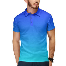 Мужская рубашка поло 3D с принтом Градиент: Синий в Голубой в Белгороде,  |  | Тематика изображения на принте: 