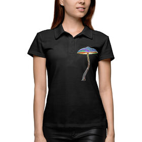 Женская рубашка поло 3D с принтом Не совсем съедобный гриб в Курске,  |  | Тематика изображения на принте: 