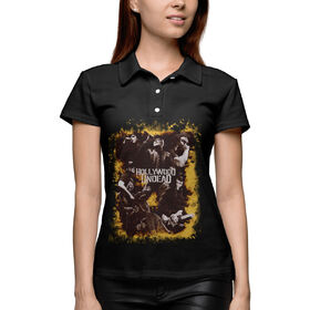 Женская рубашка поло 3D с принтом Hollywood Undead 4L в Кировске,  |  | Тематика изображения на принте: 