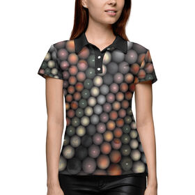 Женская рубашка поло 3D с принтом Круговая абстракция в Санкт-Петербурге,  |  | 