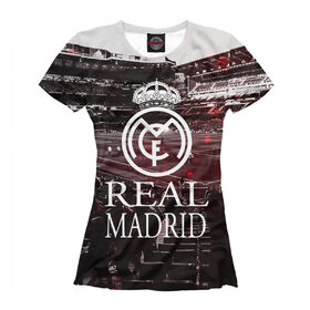 Женская футболка 3D с принтом Real Madrid , Выбор из трех типов ткани | <ul> <li>Обычная ткань — интерлок, спортивный трикотаж. Плотность 140 г/м.кв. Состав: 100% полиэстер</li> <li>Премиум ткань — джерси, мягкий трикотаж. Плотность 180 г/м.кв. Состав: 97% полиэстер, 3% эластан</li> <li>Люкс ткань — кулирка, наиболее плотная и долговечня ткань. Плотность 210 г/м.кв. Состав: 97% полиэстер, 3% эластан</li> </ul> | 