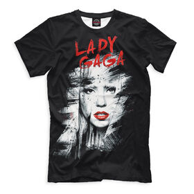 Мужская футболка 3D с принтом Lady Gaga в Новосибирске, Выбор из 3-х типов ткани | <ul>
<li>Обычная ткань — интерлок, спортивный трикотаж. Плотность 140 г/м.кв. Состав: 100% полиэстер</li>
<li>Премиум ткань — джерси, мягкий трикотаж. Плотность 180 г/м.кв. Состав: 97% полиэстер, 3% эластан</li>
<li>Люкс ткань — кулирка, наиболее плотная и долговечня ткань. Плотность 210 г/м.кв. Состав: 97% полиэстер, 3% эластан</li>
</ul> | Тематика изображения на принте: 