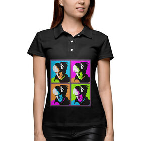 Женская рубашка поло 3D с принтом Энди Уорхол в стиле Энди Уорхола ,  |  | Тематика изображения на принте: 