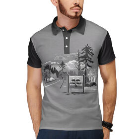 Мужская рубашка поло 3D с принтом Twin Peaks ,  |  | Тематика изображения на принте: 