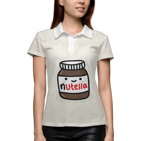 Женская рубашка поло 3D с принтом nutella в Санкт-Петербурге,  |  | 