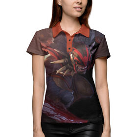Женская рубашка поло 3D с принтом BloodSeeker ,  |  | 