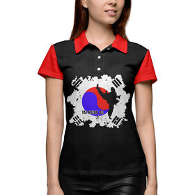 Женская рубашка поло 3D с принтом Taekwondo Korea в Кировске,  |  | 