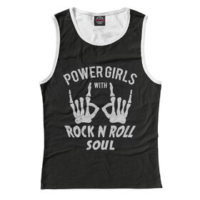 Женская майка 3D с принтом Power Girls with Rock n Roll в Кировске, Джерси, плотность ткани 175 гр/кв.м.; Состав: 100% полиэстер | Джерси 180 гр./кв.м - один из самых востребованных видов трикотажной ткани. Известность материалу принесла именитая француженка Коко Шанель и в 1916 году представила парижскому модному обществу свою новую коллекцию. Изделия из данной ткани плотнее, более мягкие, легкие, практически не чувствуются на теле. Вещи из нее можно смело брать с собой в поездки, в которых вы не планируете тратить время на глажку одежды. Цвет не померкнет спустя множество стирок. | 