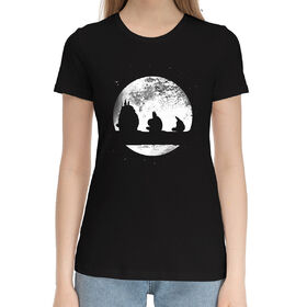 Женская хлопковая футболка с принтом Planet Totoro в Петрозаводске,  |  | 