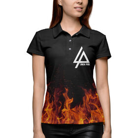 Женская рубашка поло 3D с принтом Linkin Park в Петрозаводске,  |  | 