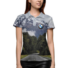Женское поло 3D с принтом Mountains ,  |  | 