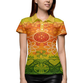 Женская рубашка поло 3D с принтом Азиатские мотивы в Белгороде,  |  | 