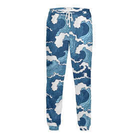 Мужские спортивные штаны с принтом Морские волны в Курске,  |  | Тематика изображения на принте: 