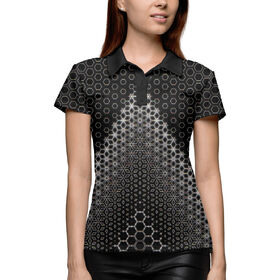Женская рубашка поло 3D с принтом Pyramid hexa в Кировске,  |  | 
