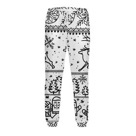 Мужские спортивные штаны с принтом Свитер с оленями в Белгороде,  |  | Тематика изображения на принте: 