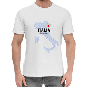 Мужская хлопковая футболка с принтом Италия в Курске,  |  | 