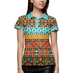 Женская рубашка поло 3D с принтом Навахо в Петрозаводске,  |  | 