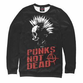 Женский свитшот 3D с принтом Punk’s Not Dead в Новосибирске,  |  | 