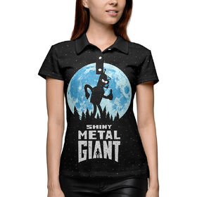 Женская рубашка поло 3D с принтом Bender Metal Giant в Екатеринбурге,  |  | 