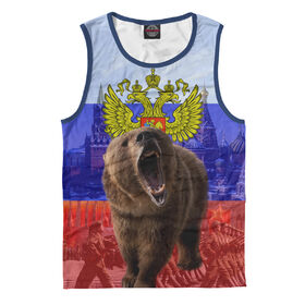 Майка 3D для девочки с принтом Русский медведь в Белгороде,  |  | Тематика изображения на принте: 