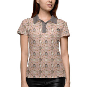 Женская рубашка поло 3D с принтом Веселые козочки ,  |  | 
