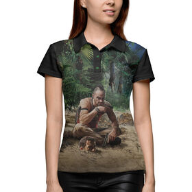 Женская рубашка поло 3D с принтом Far Cry 3 — Ваас в Тюмени,  |  | 
