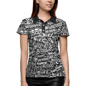 Женская рубашка поло 3D с принтом Панк Рок в Екатеринбурге,  |  | 