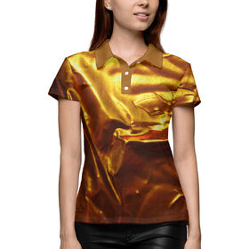 Женская рубашка поло 3D с принтом Золотая фольга в Санкт-Петербурге,  |  | 