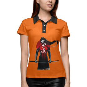 Женская рубашка поло 3D с принтом Бусидо - кодекс самурая в Петрозаводске,  |  | 