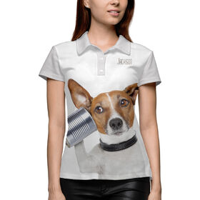 Женская рубашка поло 3D с принтом Джек-рассел в Тюмени,  |  | 