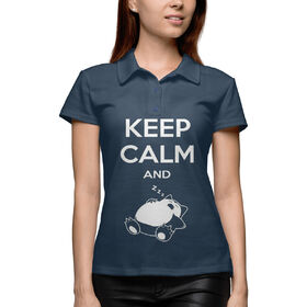 Женская рубашка поло 3D с принтом Keep calm and zzz funny в Курске,  |  | 