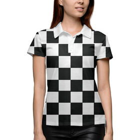 Женская рубашка поло 3D с принтом Доска шахматная в Тюмени,  |  | 