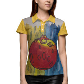 Женская рубашка поло 3D с принтом Жёлтый гранат в Петрозаводске,  |  | 