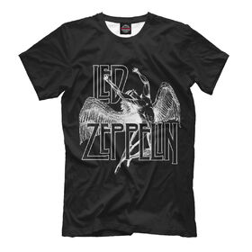 Мужская футболка 3D с принтом Led Zeppelin в Екатеринбурге, Выбор из 3-х типов ткани | <ul>
<li>Обычная ткань — интерлок, спортивный трикотаж. Плотность 140 г/м.кв. Состав: 100% полиэстер</li>
<li>Премиум ткань — джерси, мягкий трикотаж. Плотность 180 г/м.кв. Состав: 97% полиэстер, 3% эластан</li>
<li>Люкс ткань — кулирка, наиболее плотная и долговечня ткань. Плотность 210 г/м.кв. Состав: 97% полиэстер, 3% эластан</li>
</ul> | 
