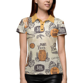 Женская рубашка поло 3D с принтом Craft beer ,  |  | 