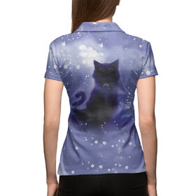 Женская рубашка поло 3D с принтом Коты в Санкт-Петербурге,  |  | Тематика изображения на принте: 