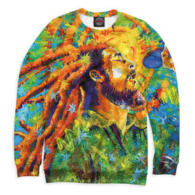 Мужской свитшот 3D с принтом Bob Marley ,  |  | Тематика изображения на принте: 
