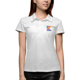 Женское поло 3D с принтом Kotlin Logo в Рязани,  |  | 