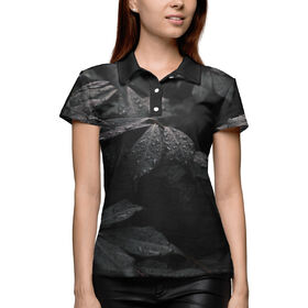 Женская рубашка поло 3D с принтом Ночная идилия в Кировске,  |  | 