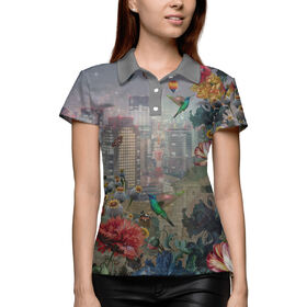 Женская рубашка поло 3D с принтом любимый город в Кировске,  |  | 